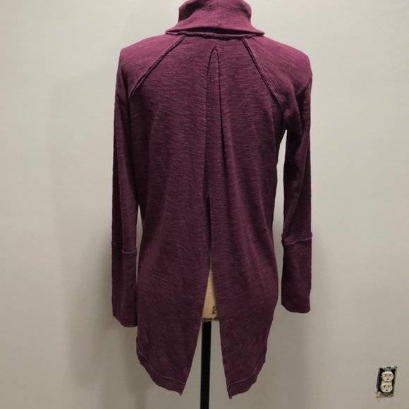 {Free People} Long Sleeve Split Back Turtleneck - Picture 5 of 9
